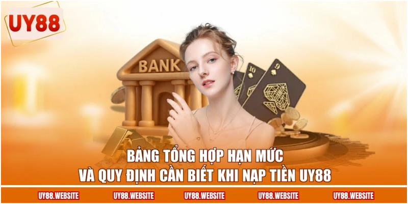 Bảng tổng hợp hạn mức và quy định cần biết khi nạp tiền UY88 Bảng tổng hợp hạn mức và quy định cần biết khi nạp tiền UY88
